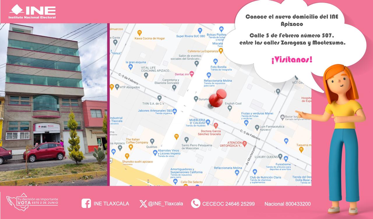 Módulo del INE en Apizaco tiene nueva sede en el centro de la ciudad rielera